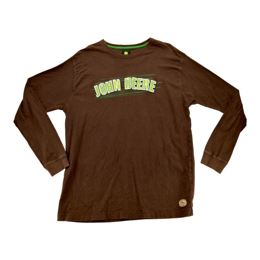Vintage 1990's John Deere Long Sleeve Shirt Embroidered Logo Size Large